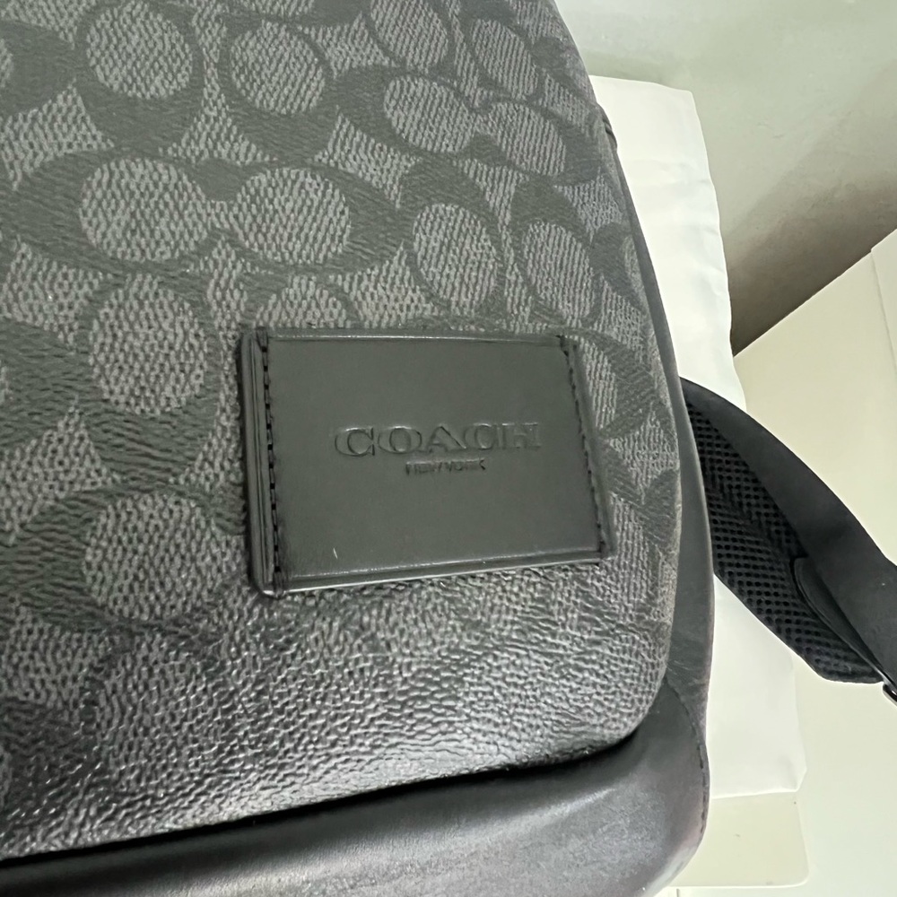 Coach Signature Black and Gray Men's Backpack - Picture 12 of 15